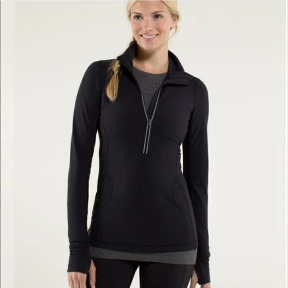 Lululemon black star runner lace pullover top size 8 - Picture 1 of 14